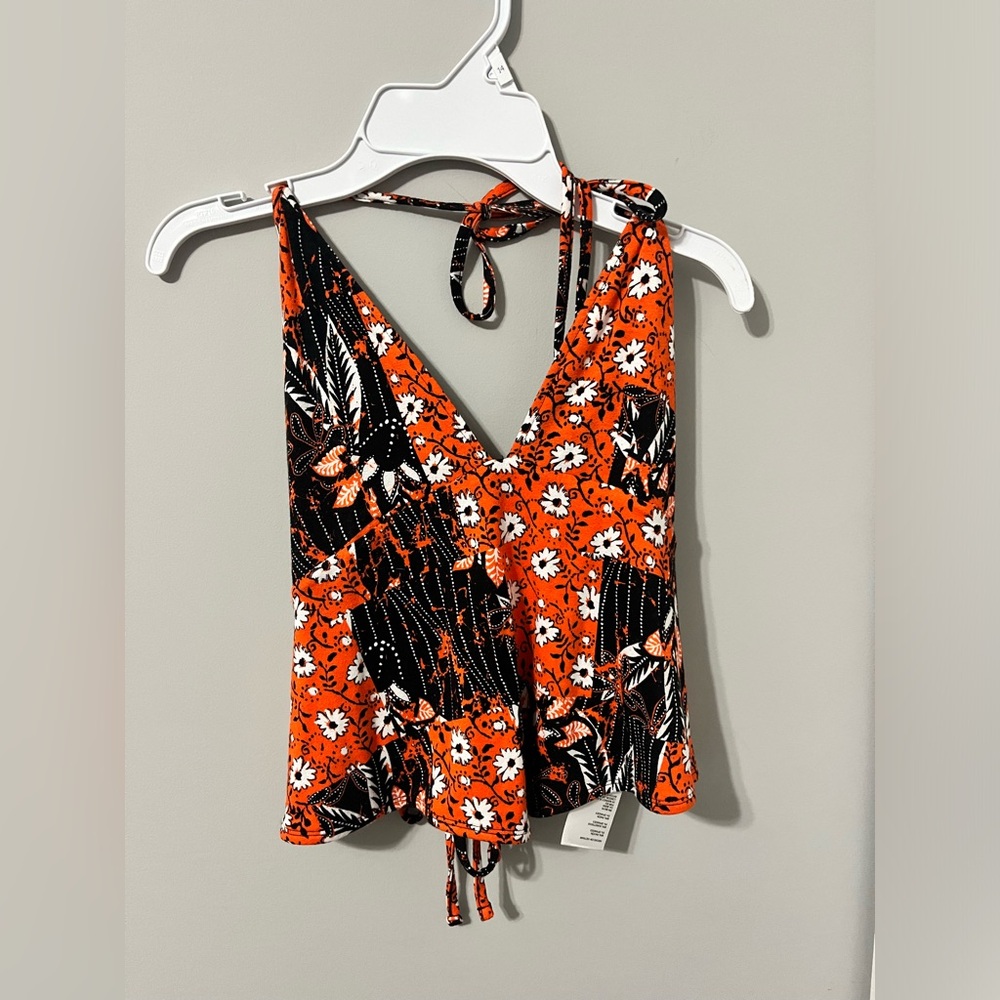 Urban Orange Patchwork Halter Tank Size M